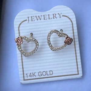 14K Elegante Flower Earrings